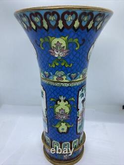 Vase émaillé cloisonné chinois antique