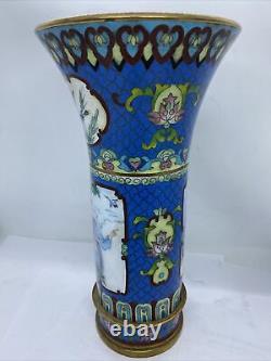 Vase émaillé cloisonné chinois antique