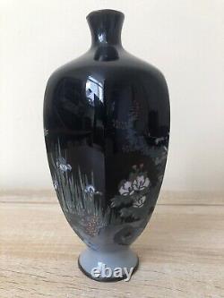 Vase en cloisonné japonais antique Fleurs