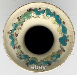 Vase en cloisonné japonais antique rare en porcelaine peinte à la main H 10 AH1191