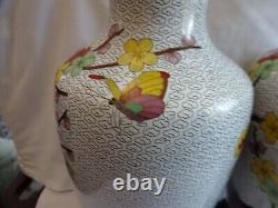 Vases chinois en cloisonné de Pékin, faits à la main, de grande taille, avec étiquettes ZI JIN CHENG